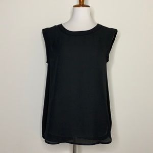 STELLA LUCE Black Sleeveless Semi Sheer Blouse Top M
